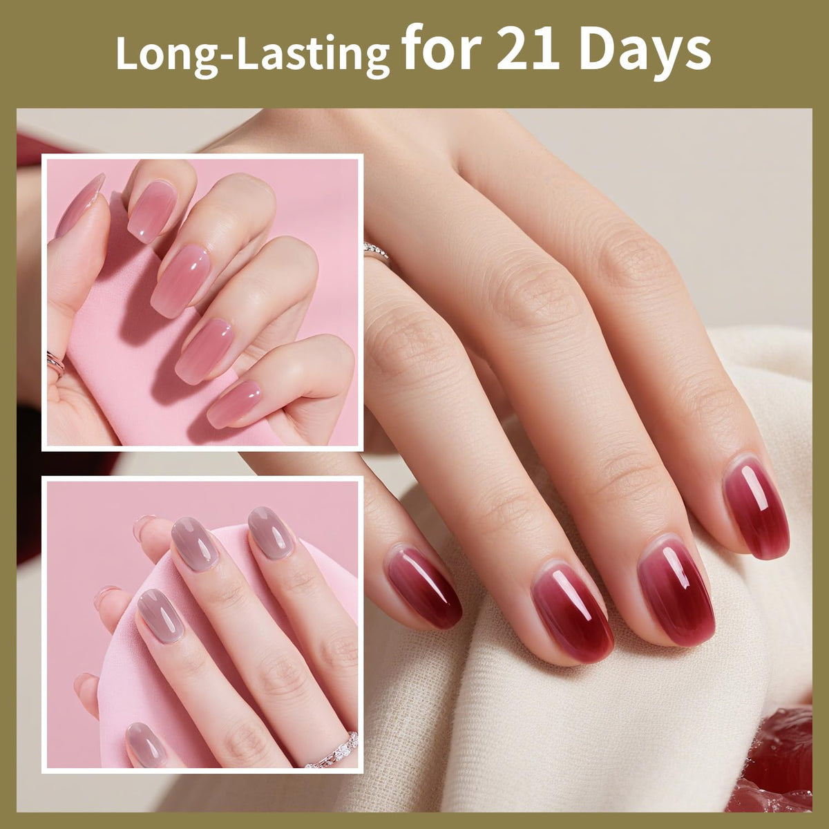 JODSONE 32 Colors Jelly Gel Nail Polish Kit with U V Light Crystal Transparent Classic Color 4