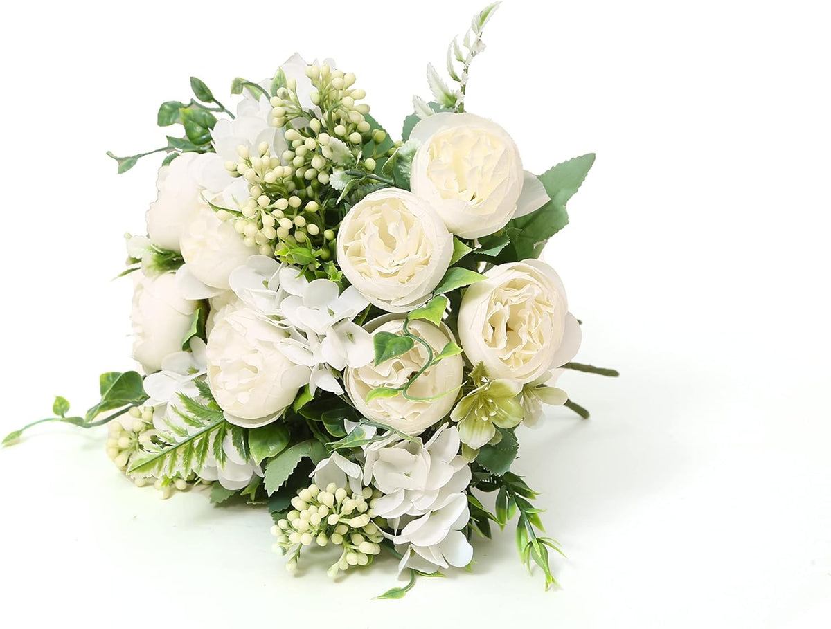 Artificial Flowers Fake Peony Silk Mini Plastic Bridal Flowers for DIY Wedding Bouquets Home