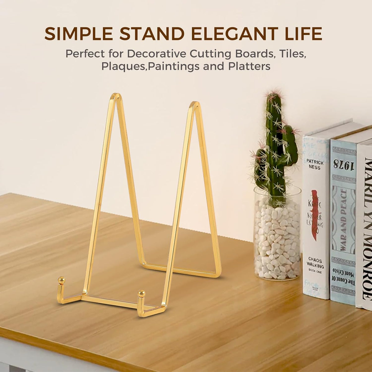 Plate Holder Easel Display Stand - 8 inch Metal Plate Stands for Display - Tabletop Picture Stand