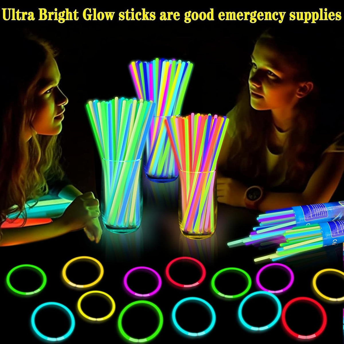TURNMEON 240 Pack Ultra Bright Halloween Glow Sticks Bulk Party Pack Halloween Glow In The Dark