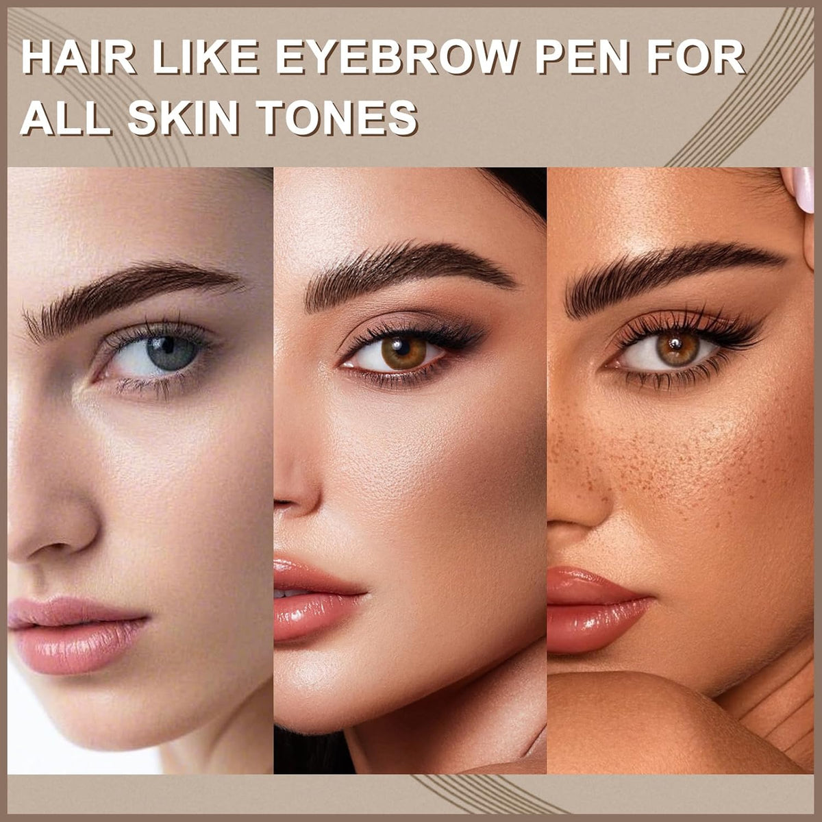 Boobeen 2pcs Waterproof Eyebrow Pen，Dual-Ended Eyeliner Microblading Eyebrow Pencil for Women，Long