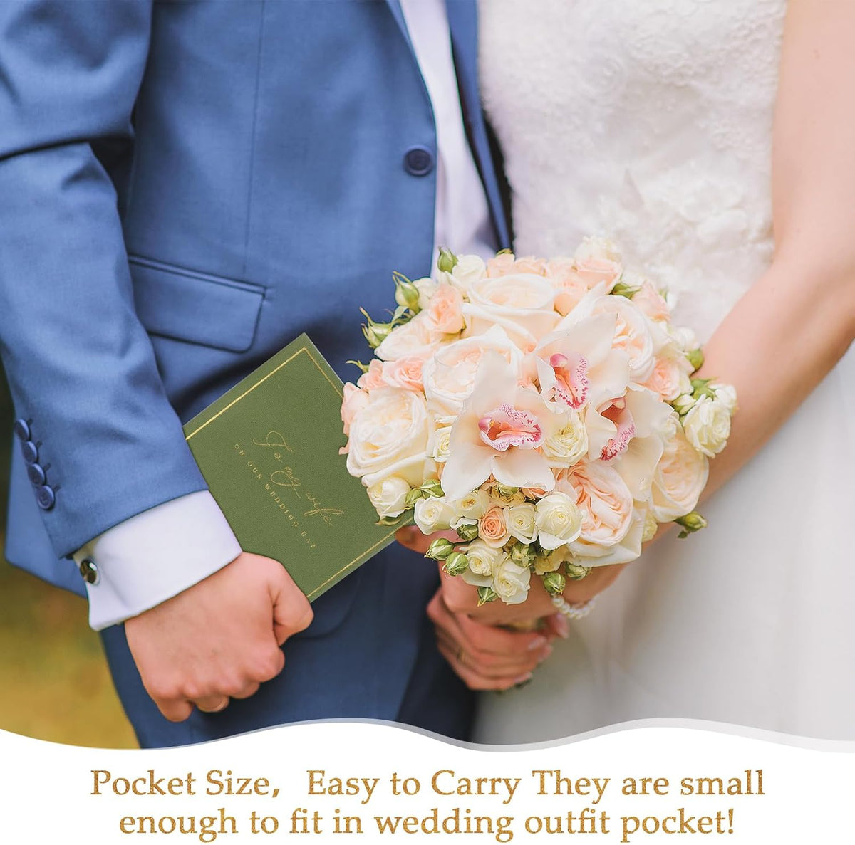 Engrowtic 2 Pcs Wedding Vow Books His and Her to Husband Wife Wedding Must Have Registry Ideas Gold