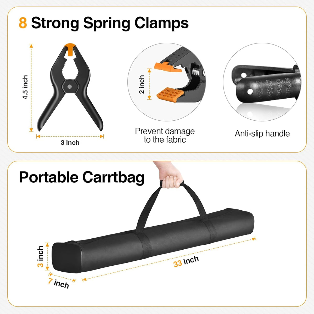 Backdrop Stand, 10x7ft(WxH) Photo Background Stand Adjustable Support Kit with 2 Crossbars, 8