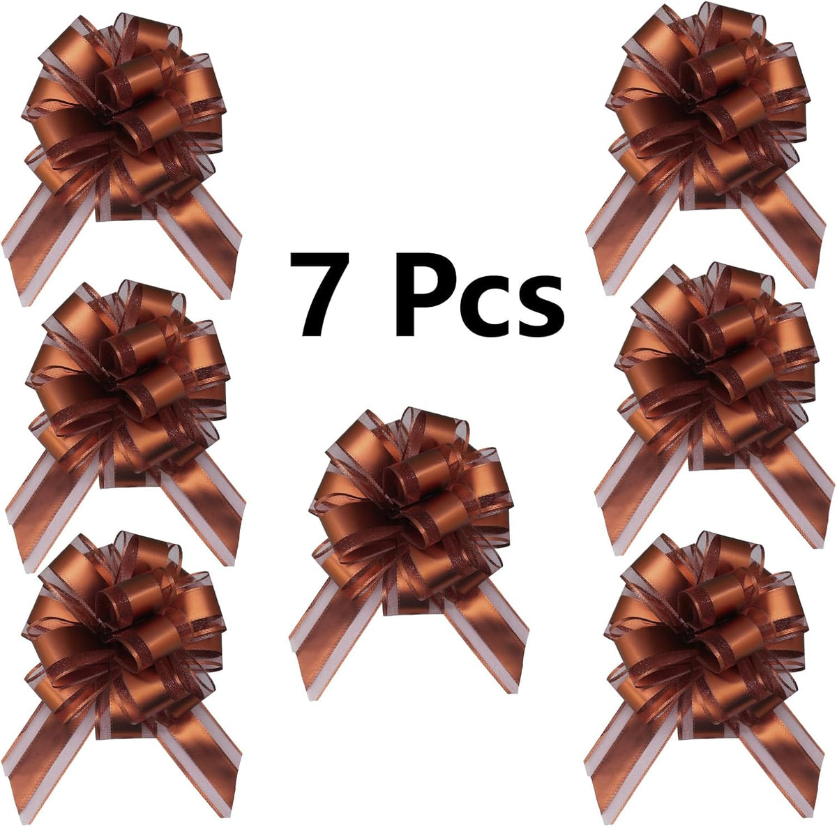 7 Pieces Large Pull Bows, 6 inche, Big Bow for Gift Wrapping, Christmas Party Birthday Gift