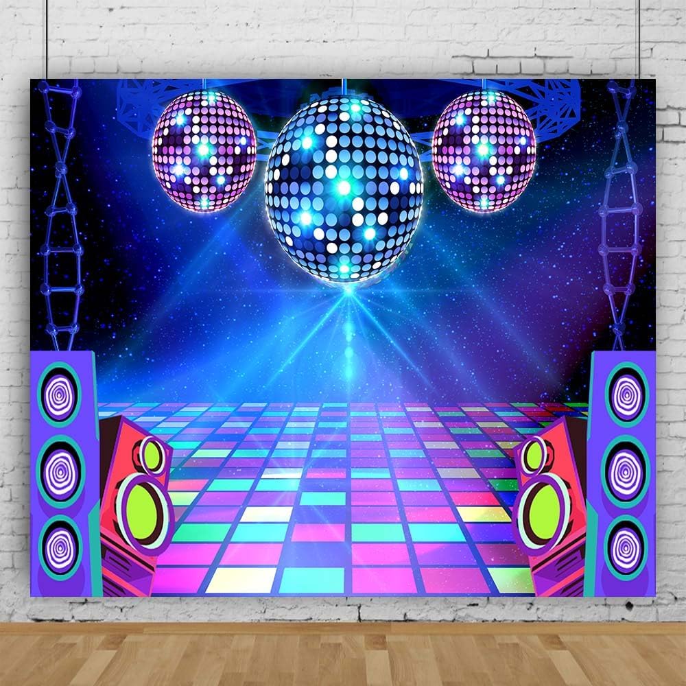 Dance Party Backdrop Retro 80s 90s Theme Stage Dance Ball Music Birthday Party Decoration DJ