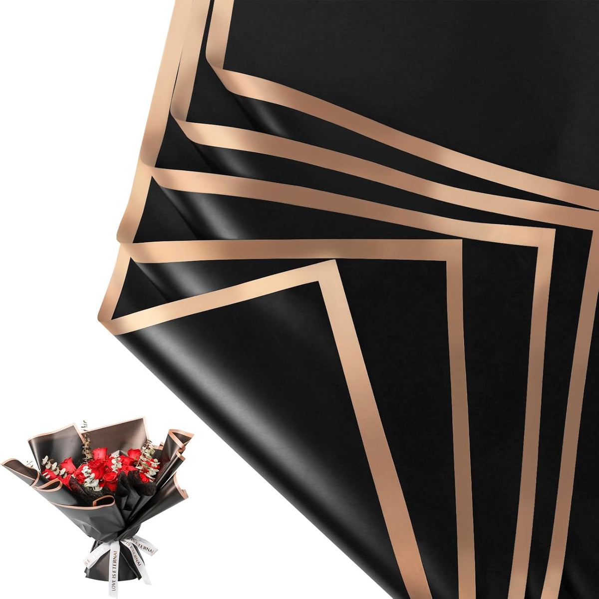 NESCCI 20 Sheets Flower Wrapping Paper - Waterproof Floral Bouquet Wrapping Paper, Florist Supplies