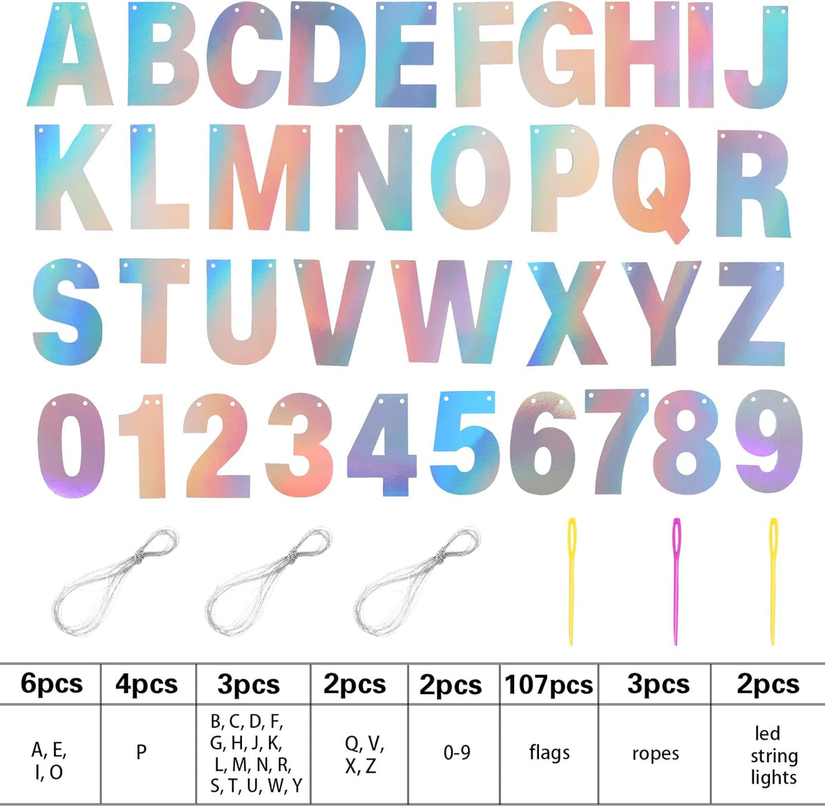 TaoBary 112 Pcs DIY Letter Custom Banner Glitter Customizable Banner Kit Including 107 Letters and