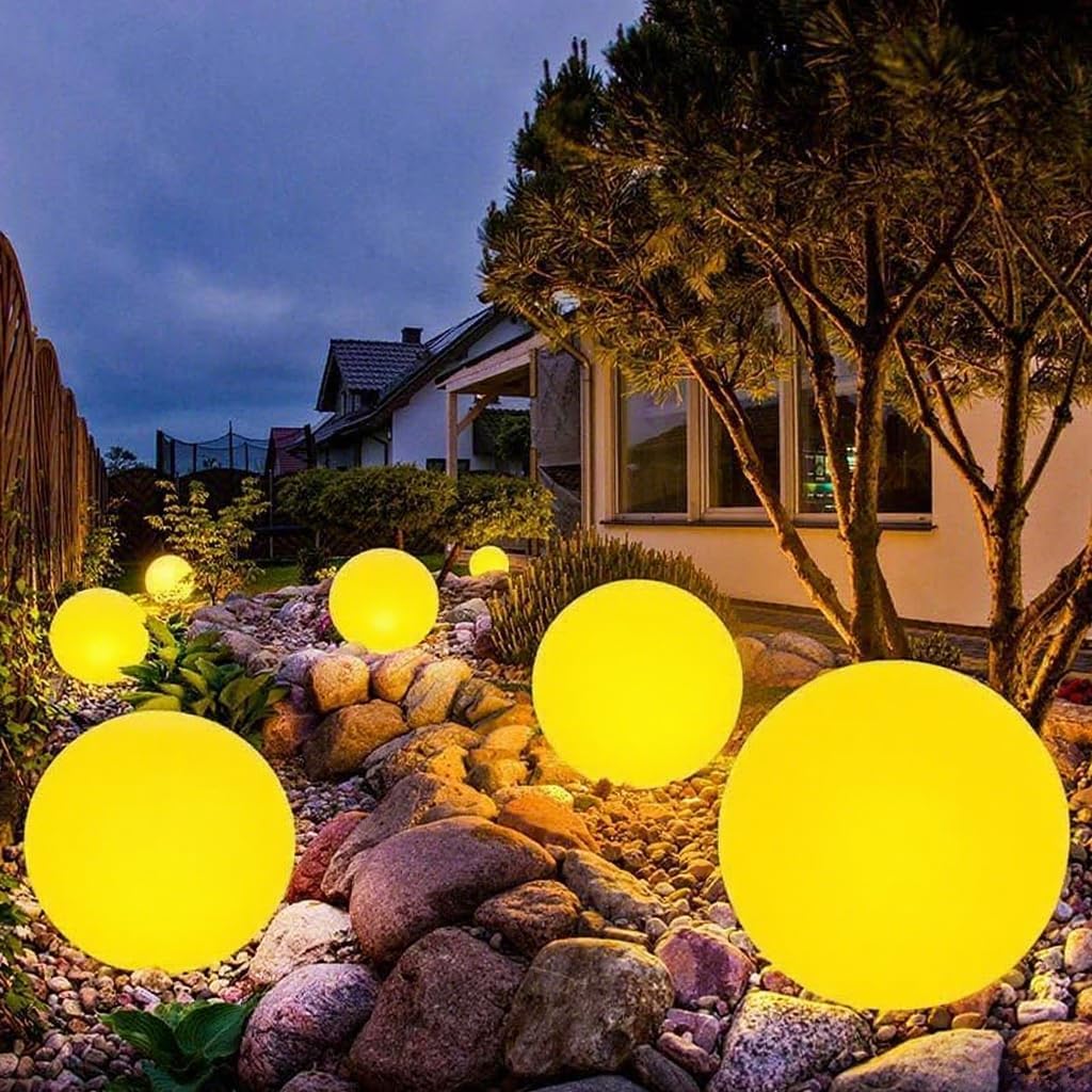 50CM/20-inch Large LED Globe Orb Light, Rechargeable LED Ball Light, Dimmable 16 RGB Colors Globe