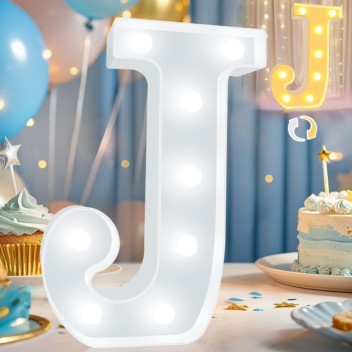 Pooqla LED Marquee Letter Lights, Warm White and Cool White Decorative Lighted Letters, Light Up