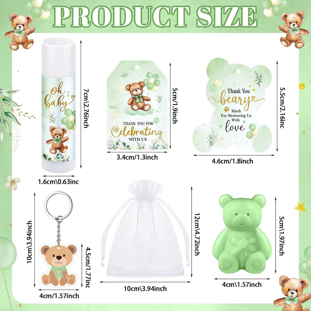 288 Baby Shower Favors Baby Shower Gifts Bulk Lip Balms Soaps Keychains Organza Bags Guest