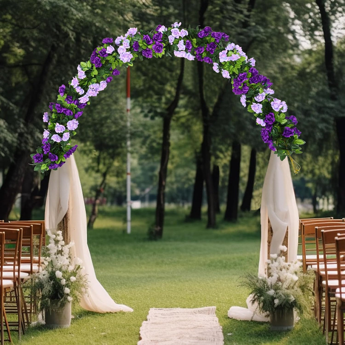 Floweroyal 6 Pack Artificial Flower Garlands 7.9FT Fake Rose Vines Silk Flowers Hanging Rose Ivy