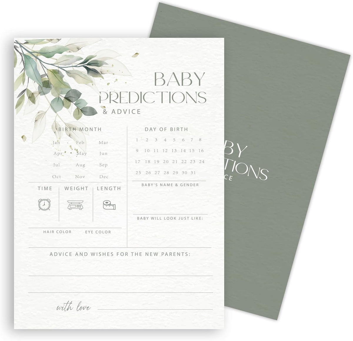 Advice For New Parents Baby Shower, Baby Predictions & Advice Cards For Baby Shower Games
