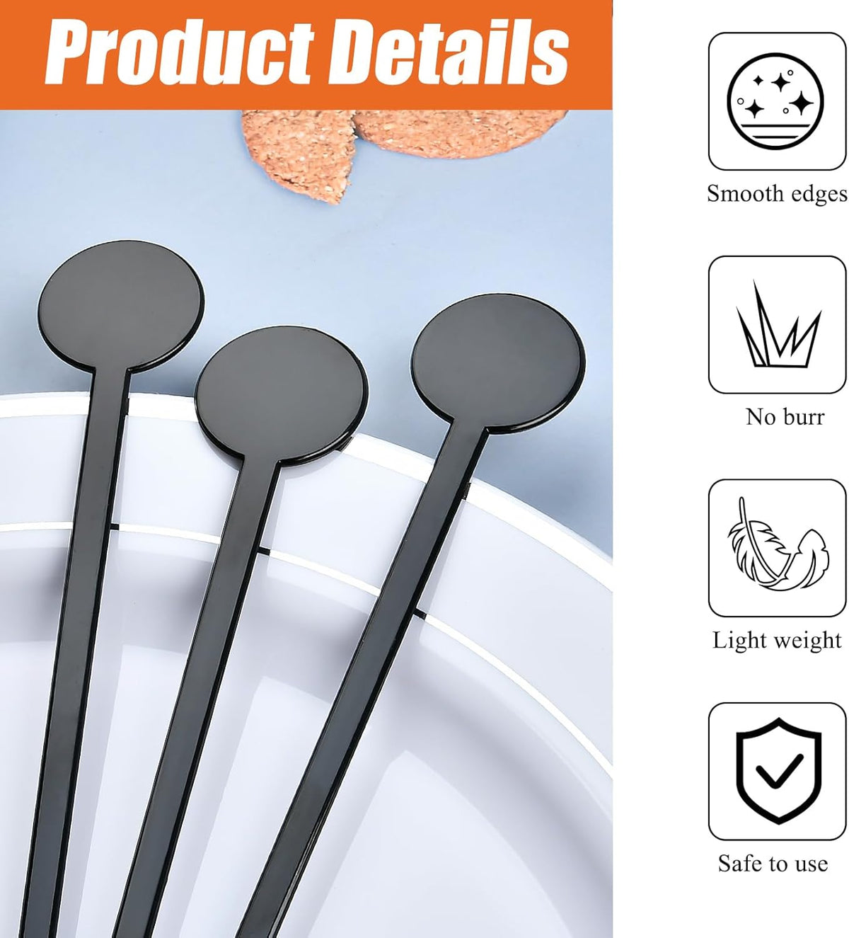 240Pcs Drink Stirrers Cocktail, 7 Inches Disposible Plastic Swizzle Sticks with Disc Top, Mixing