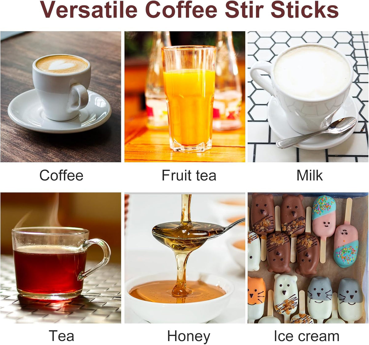 Wooden Coffee Stirrers, Thick Birch 5.5 Inches 1000PCS Disposable Coffee Stirrers Stir Sticks for