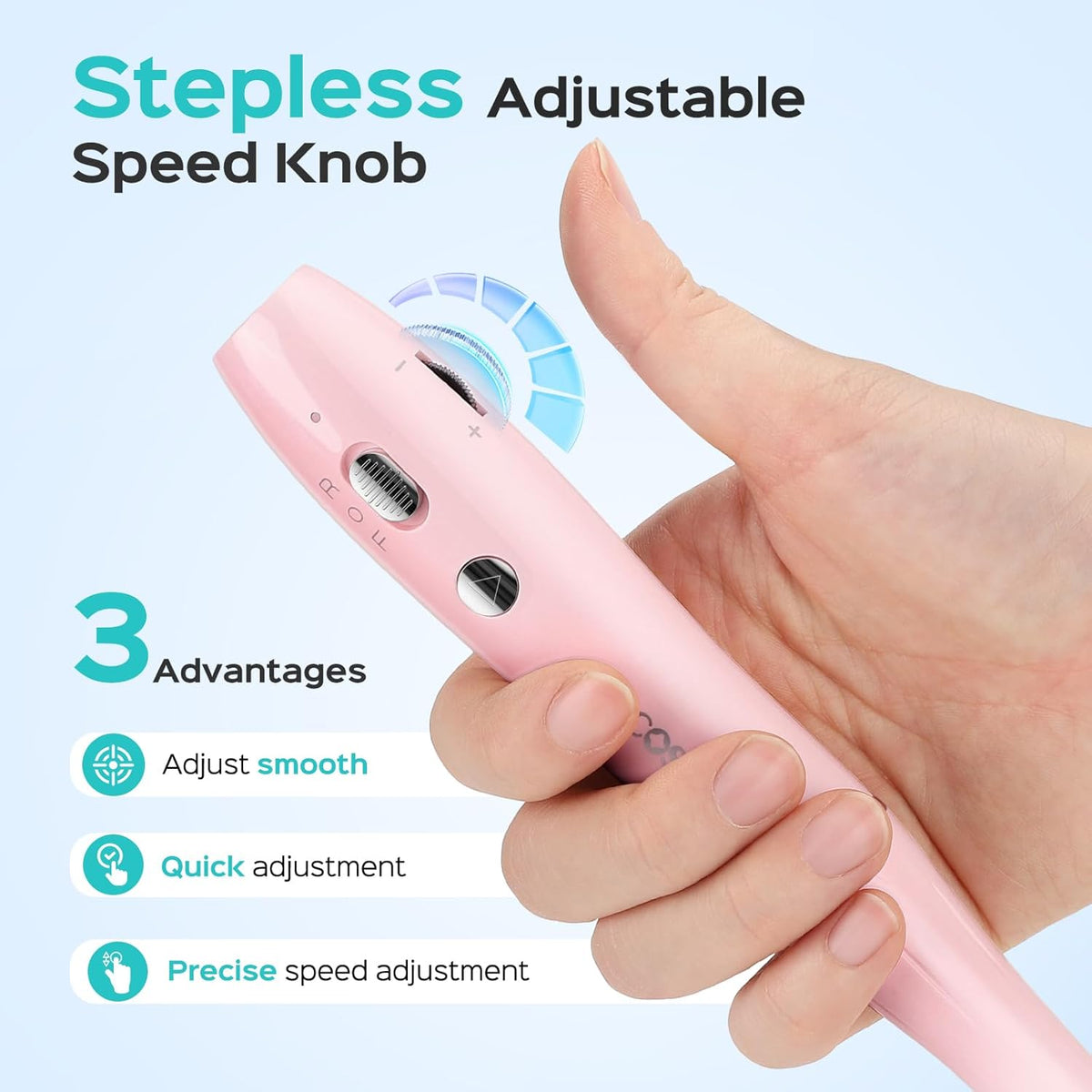 COSLUS Cordless Electric Nail Drill File: Nail Drill Machine with Stepless Speed Knob for Acrylic