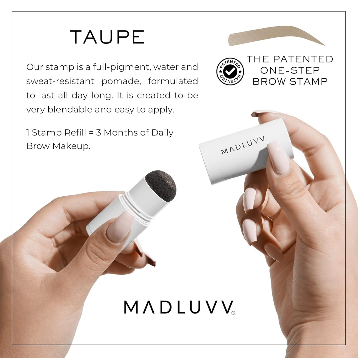 MADLUVV Brow Stamp Refill* - Color Stamp for Brows & Root Touch Up for Women & Men, Instantly