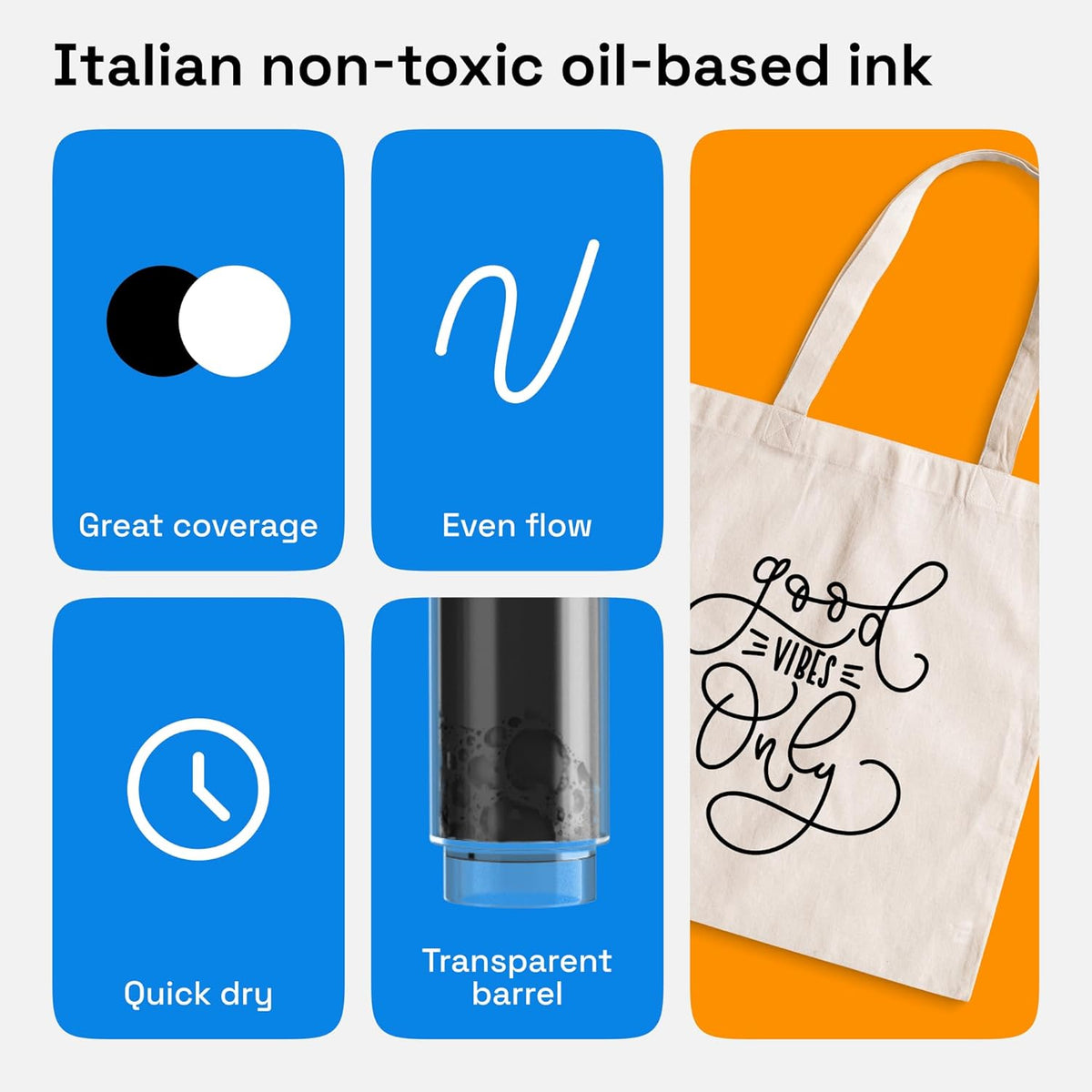 ARTISTRO 2 Black & White Permanent Marker - Waterproof Markers for Tire, Fabric, Rocks, Glass