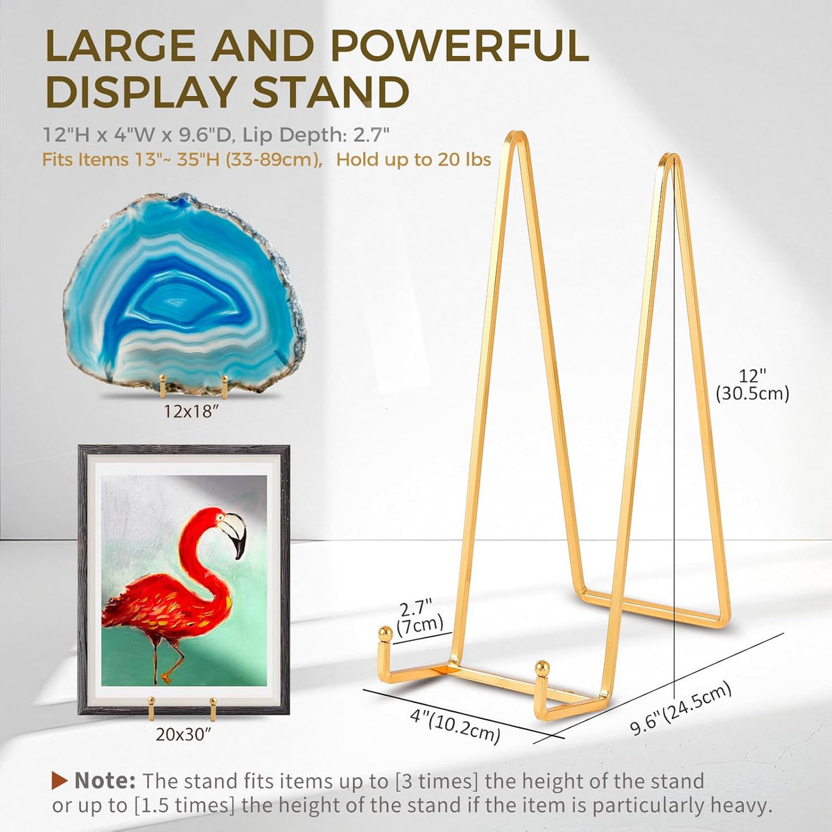 Large Plate Holder Display Stand - 12 inch Super Tall Big Plate Stands for Heavy Duty Display