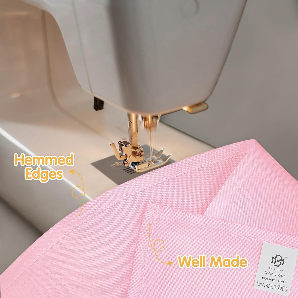 BRILLMAX 8 Pack Pink Tablecloths for 8 Foot Rectangle Tables 60 x 126 Inch - 8ft Rectangular Bulk