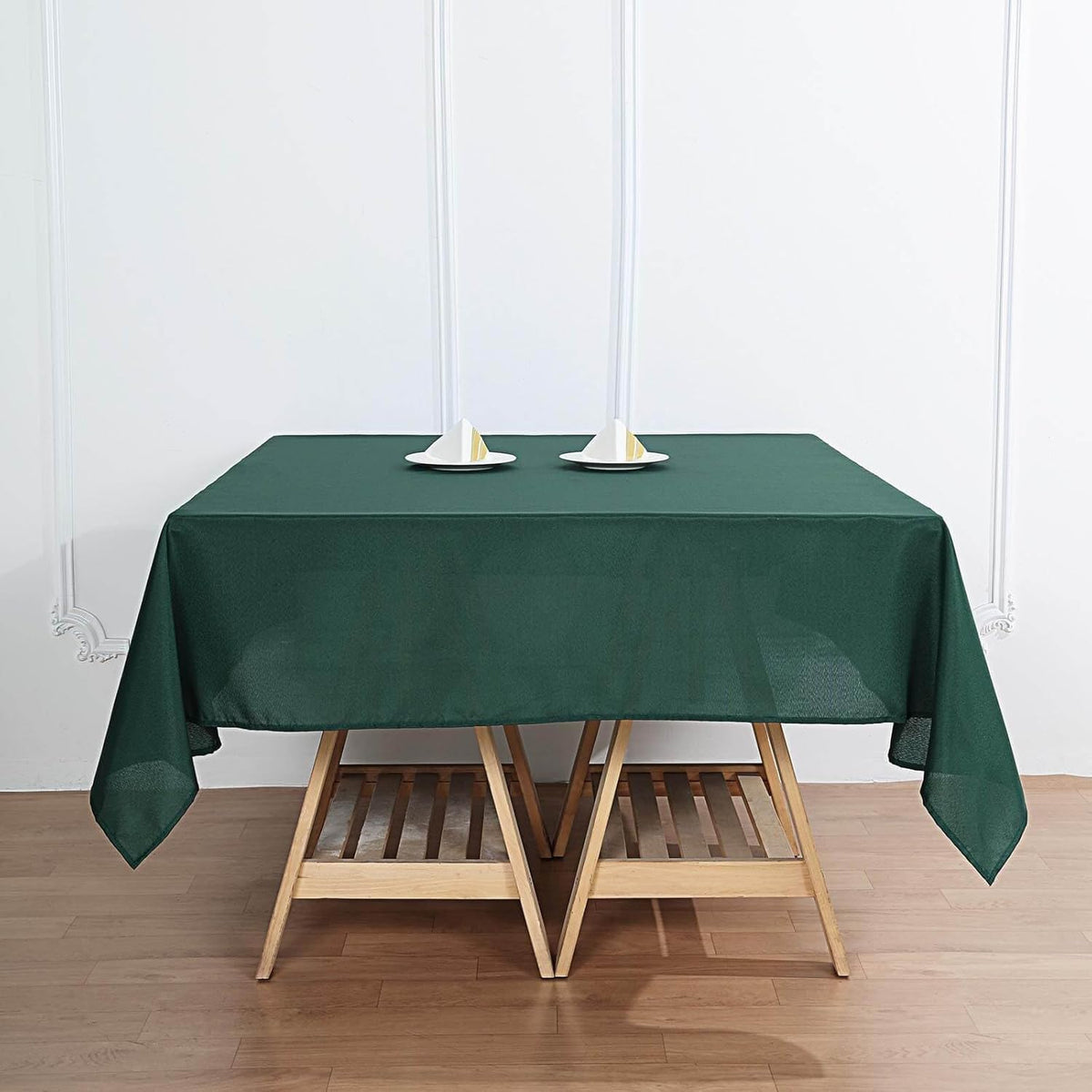 Efavormart 70" Square Linens Hunter Emerald Green Wholesale Linens Polyester Square Linen