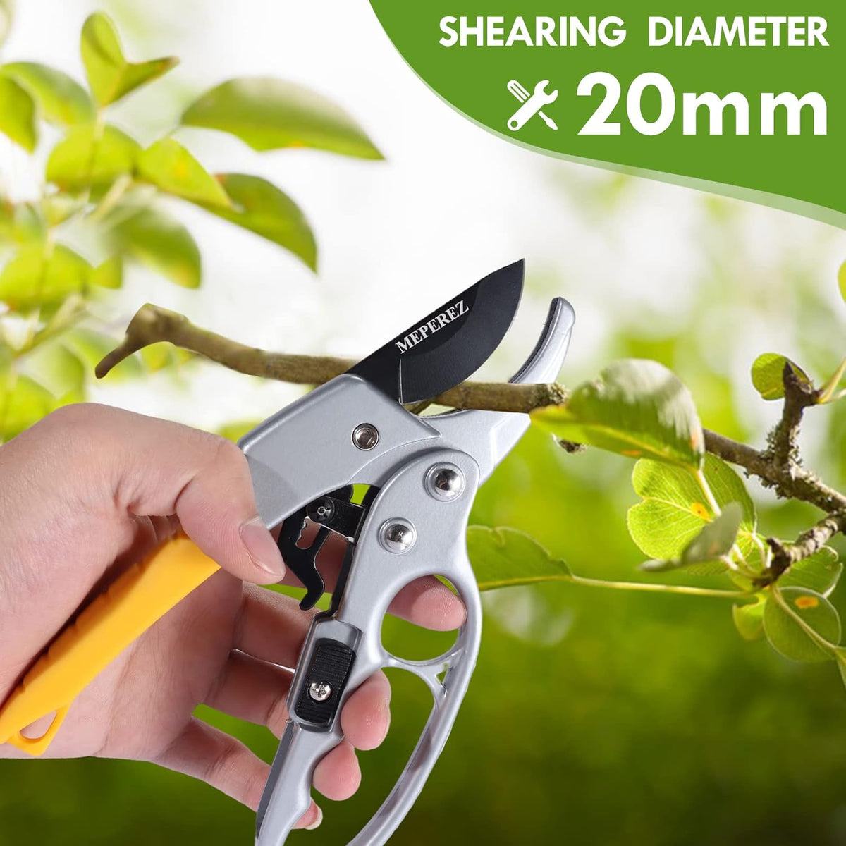 Ultra Sharp Germany Steel Pruning Shears - Cuts 3X Easier, Ergonomic Design - Weak Hand Arthritis
