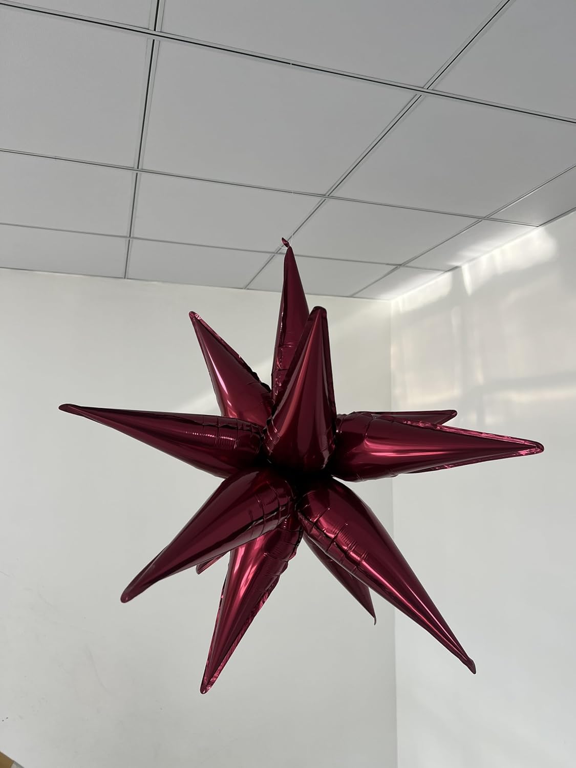 3pcs 26inch 3D wine red (Burgundy) Explosion Star foil balloon, wine red Foil Cone Star burst