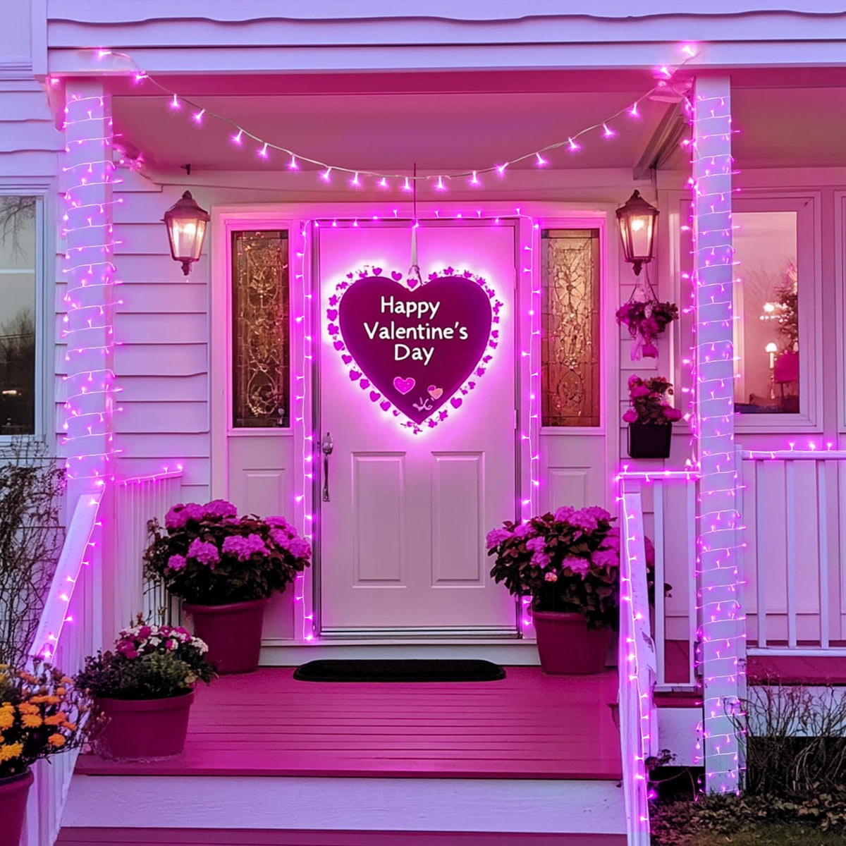 JMEXSUSS 600 LED Pink Christmas Lights for Decorations, 168ft Pink String Fairy Lights Indoor