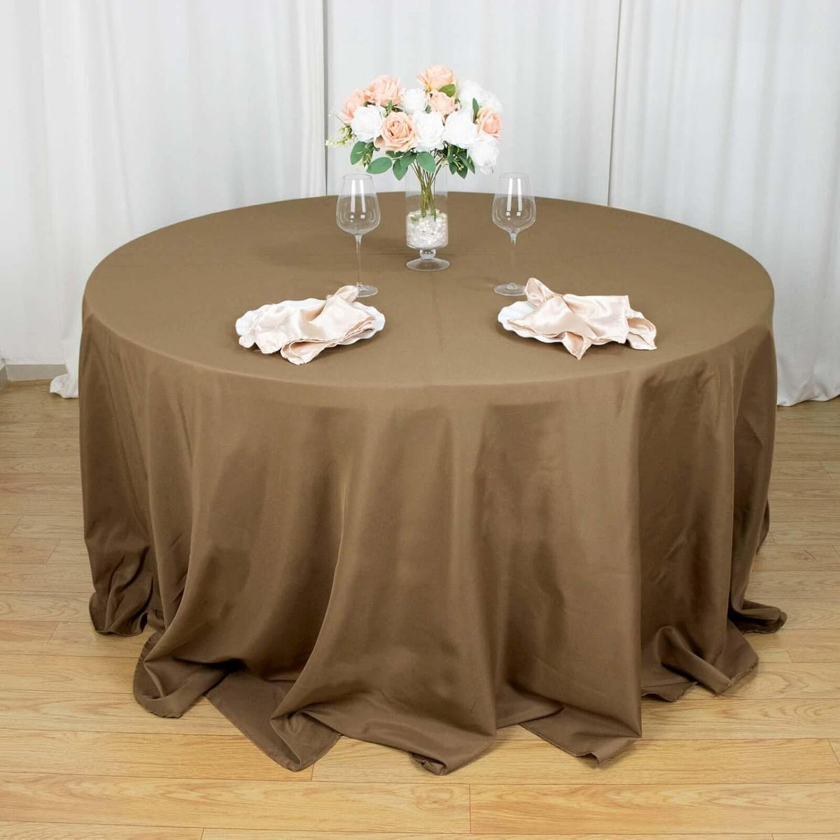 Efavormart Round Tablecloth, 132 Inch Stain & Wrinkle Resistant Washable Table Cloth, Decorative