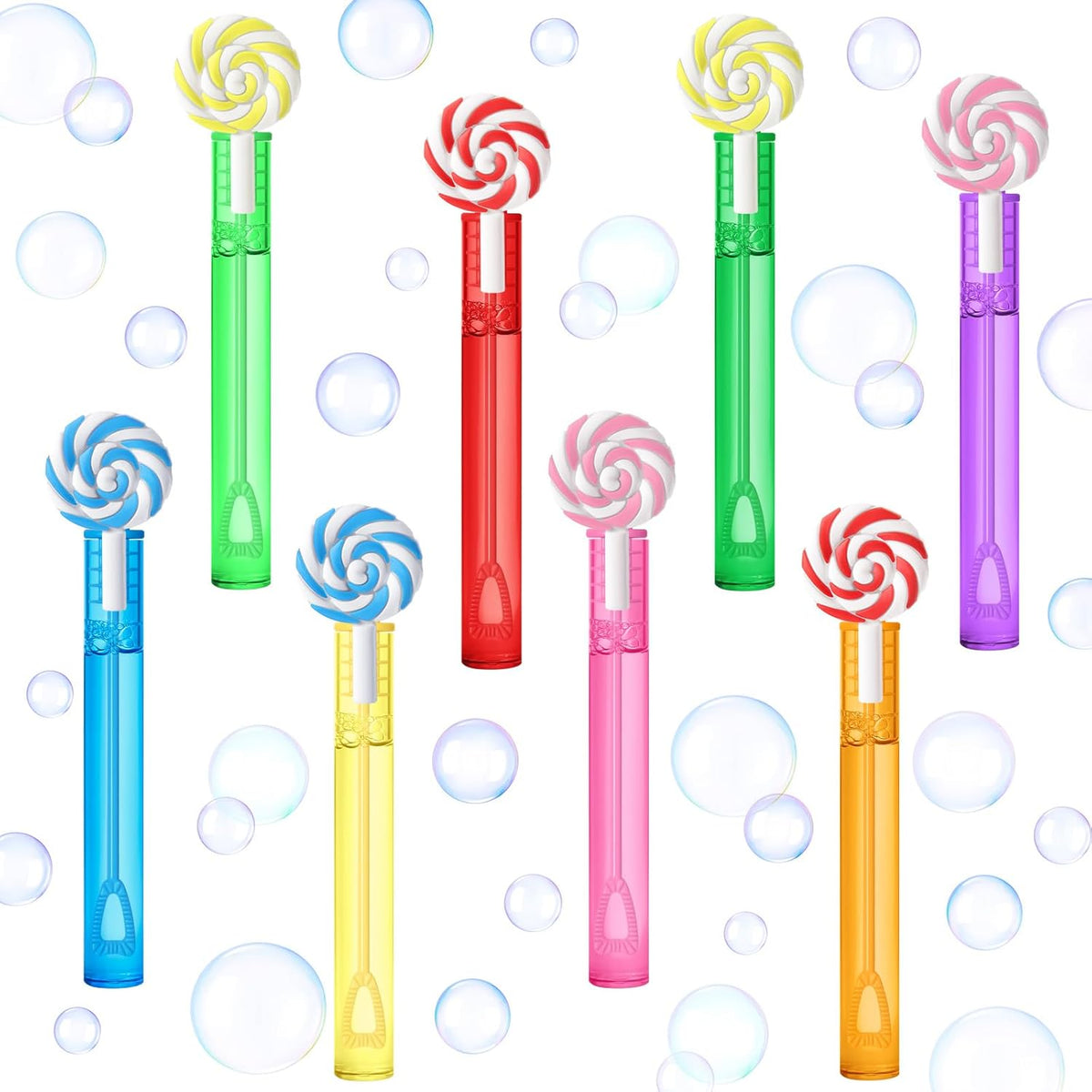 AFZMON 24 Candyland Party Favors Bubble Wands for Kids, Sweet Candy Mini Bubbles Wand Toys