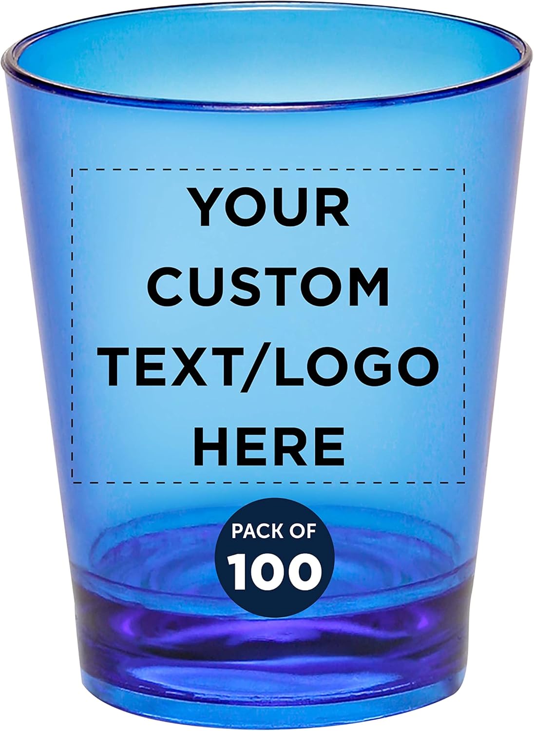 Custom Translucent Plastic Shot Glasses 1.5 oz. Set of 100, Personalized Bulk Pack - Acrylic, Great
