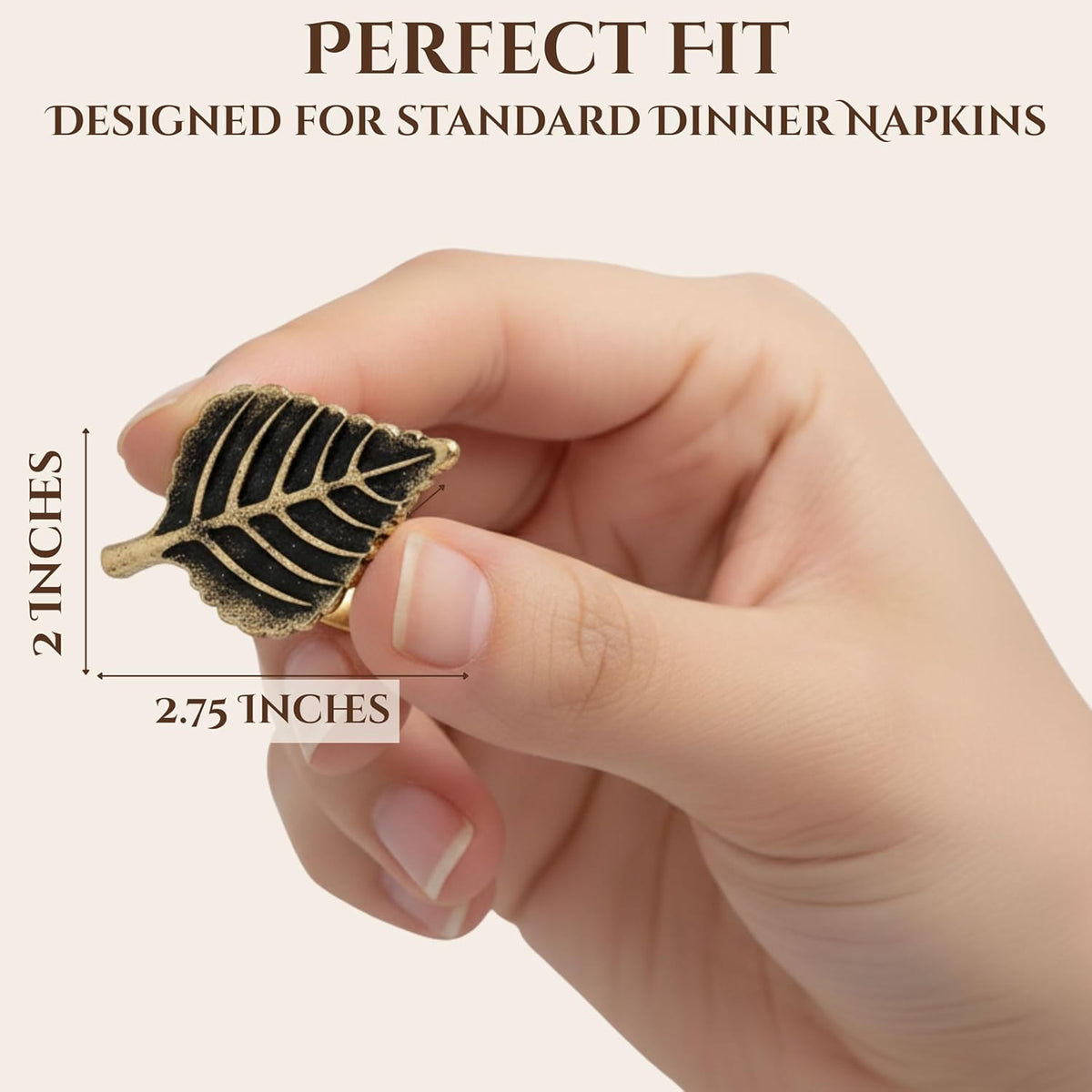 Set of 12 Rooster Napkin Rings for Farmhouse Decor | Premium Metal Leaf Dinnerware Napkin Holders |