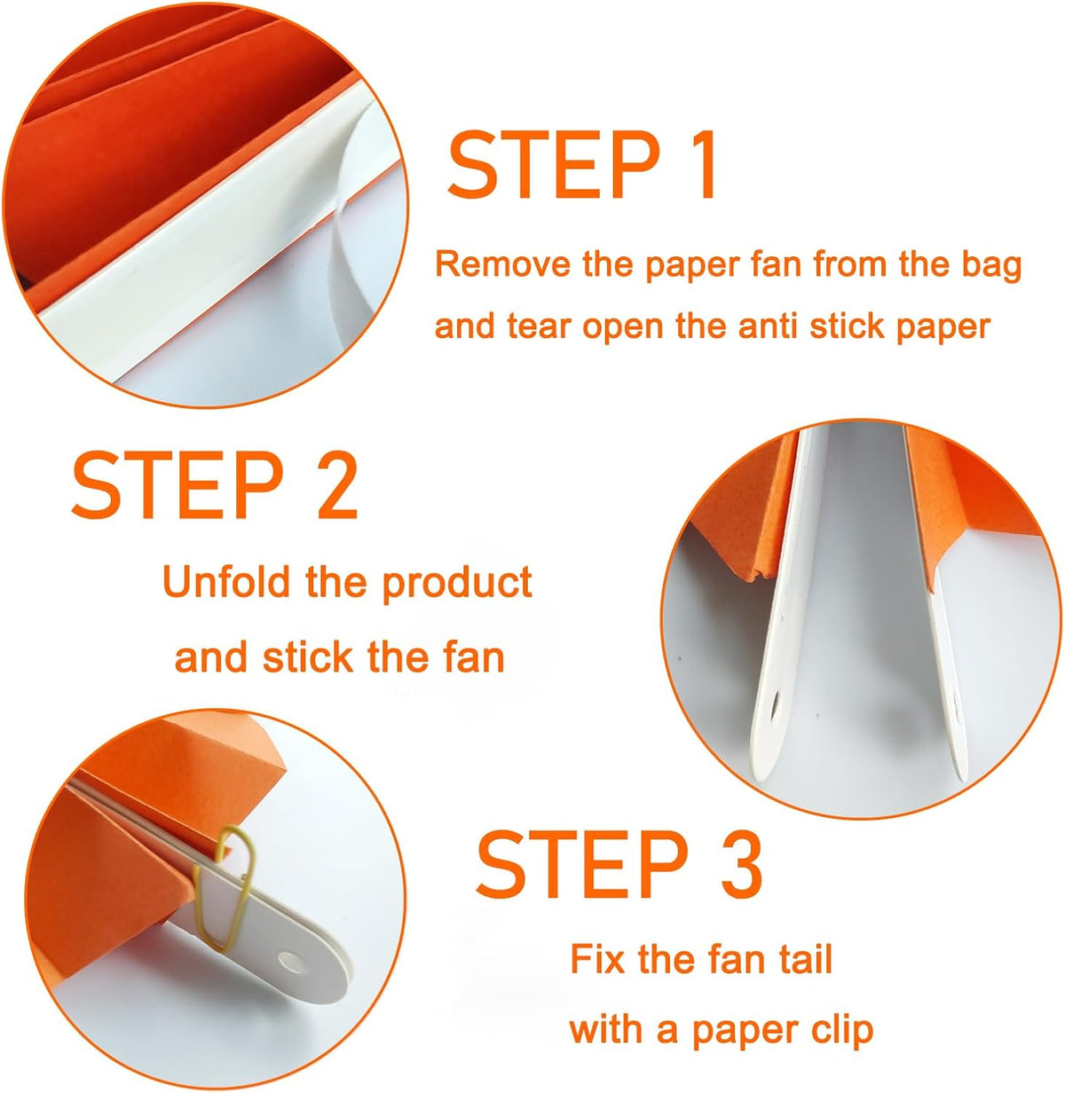 Orange Birthday Party Decorations,DIY Orange Paper Fans Hanging Decoration,16in Halloween Paper