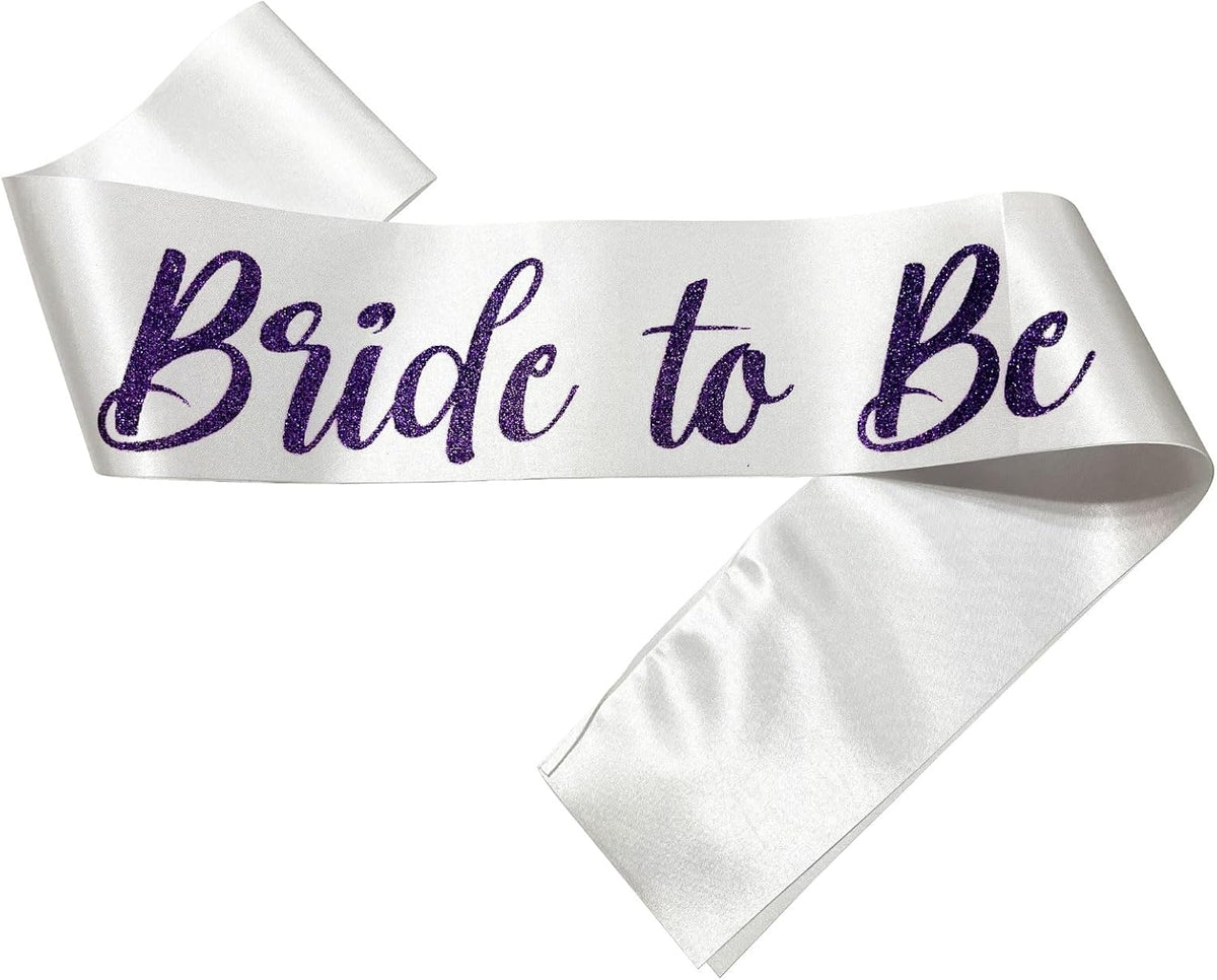 Bride Sash Bachelorette Party Purple, Bride To Be Sash Bridal Shower Sashes Bachelor Decorations