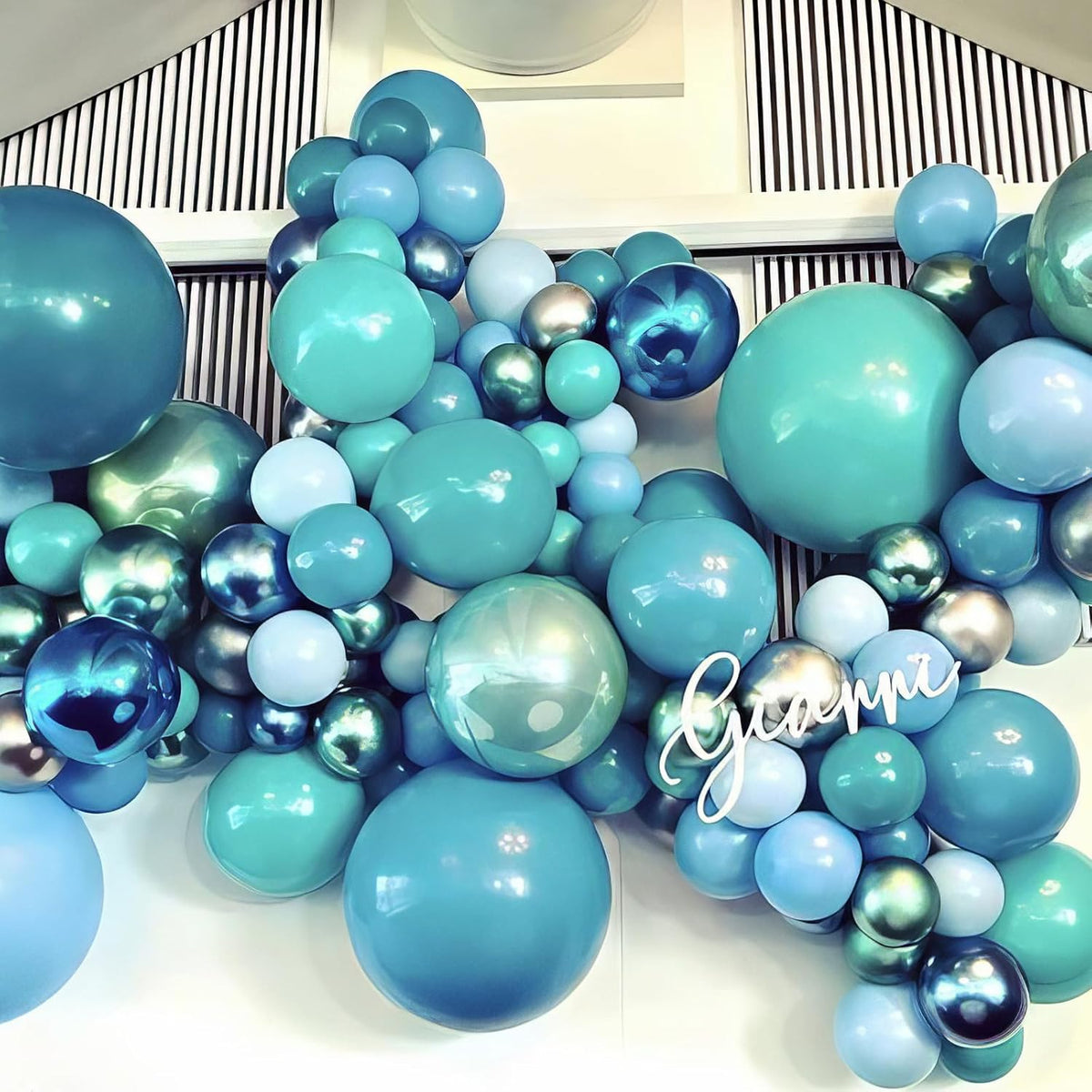 Teal Blue Balloons, Turquoise Balloons Macaron Teal Blue Balloon, Peacock Blue Retro Sea Blue