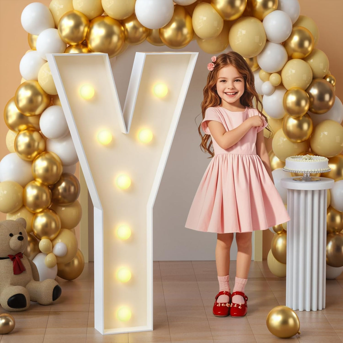 imprsv Marquee Light Up Letters, 3FT Mosaic Letters with Light for Baby Shower Graduation Party