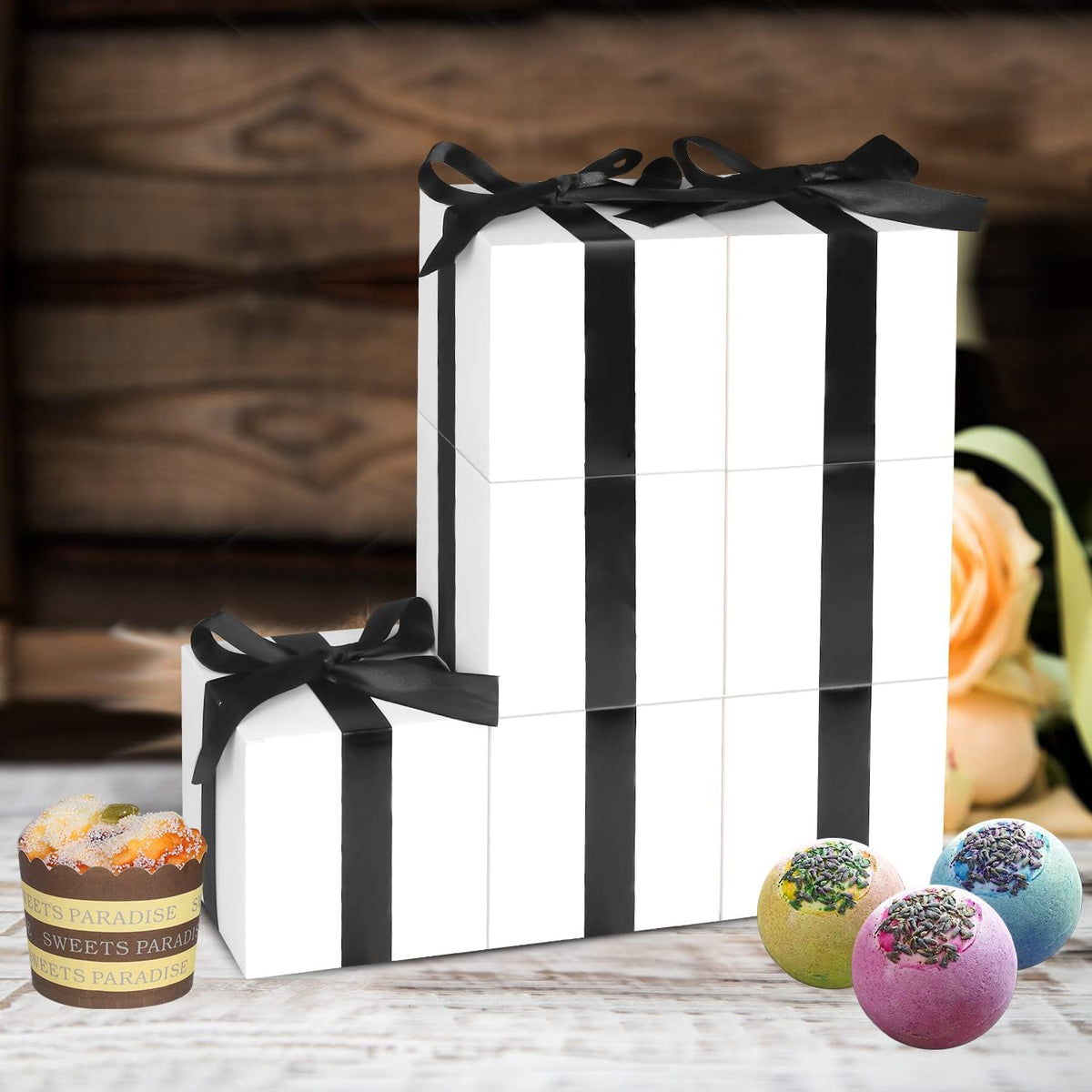 100 Pack Small Gift Boxes, 3x3x3 Inches Favor Boxes White Paper Gift Boxes with Lids for Presents