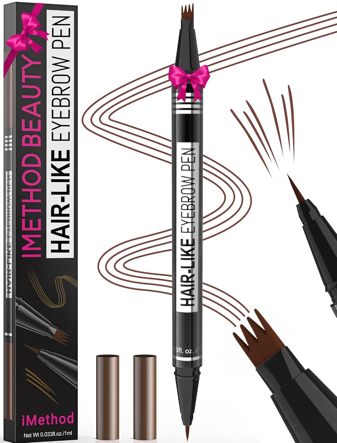 iMethod Microblading Eyebrow Pen - Eyebrow Pencil Magical 2-in-1 Dual-Ended Eye Brow Pencils for