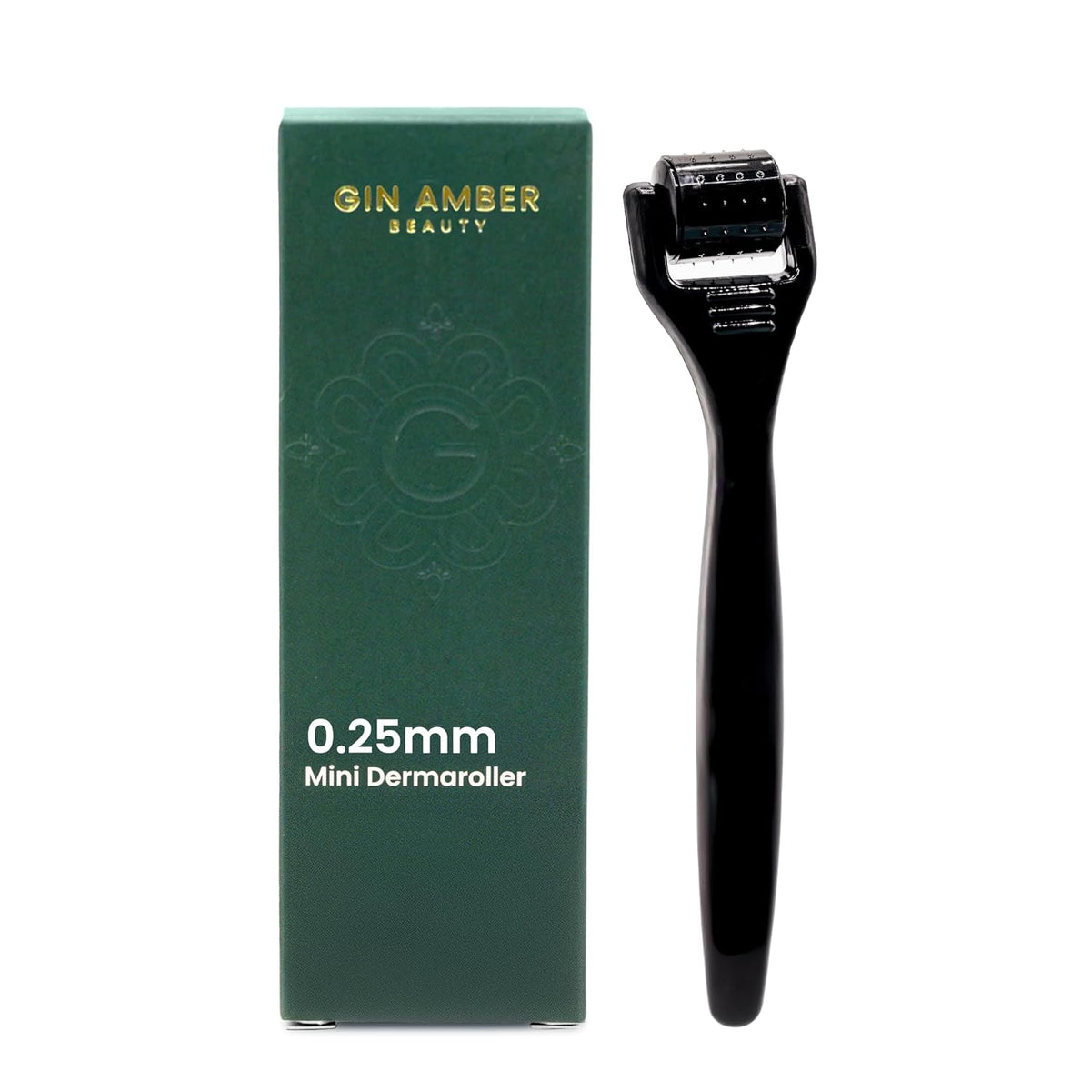 Gin Amber Beauty Mini Derma roller (0.25mm) - 48 Real Individual Needles, Microdermabrasion Device