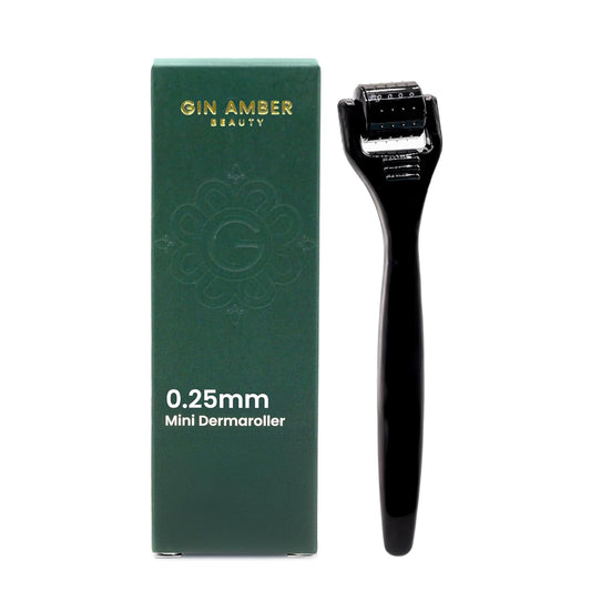 Gin Amber Beauty Mini Derma roller (0.25mm) - 48 Real Individual Needles, Microdermabrasion Device