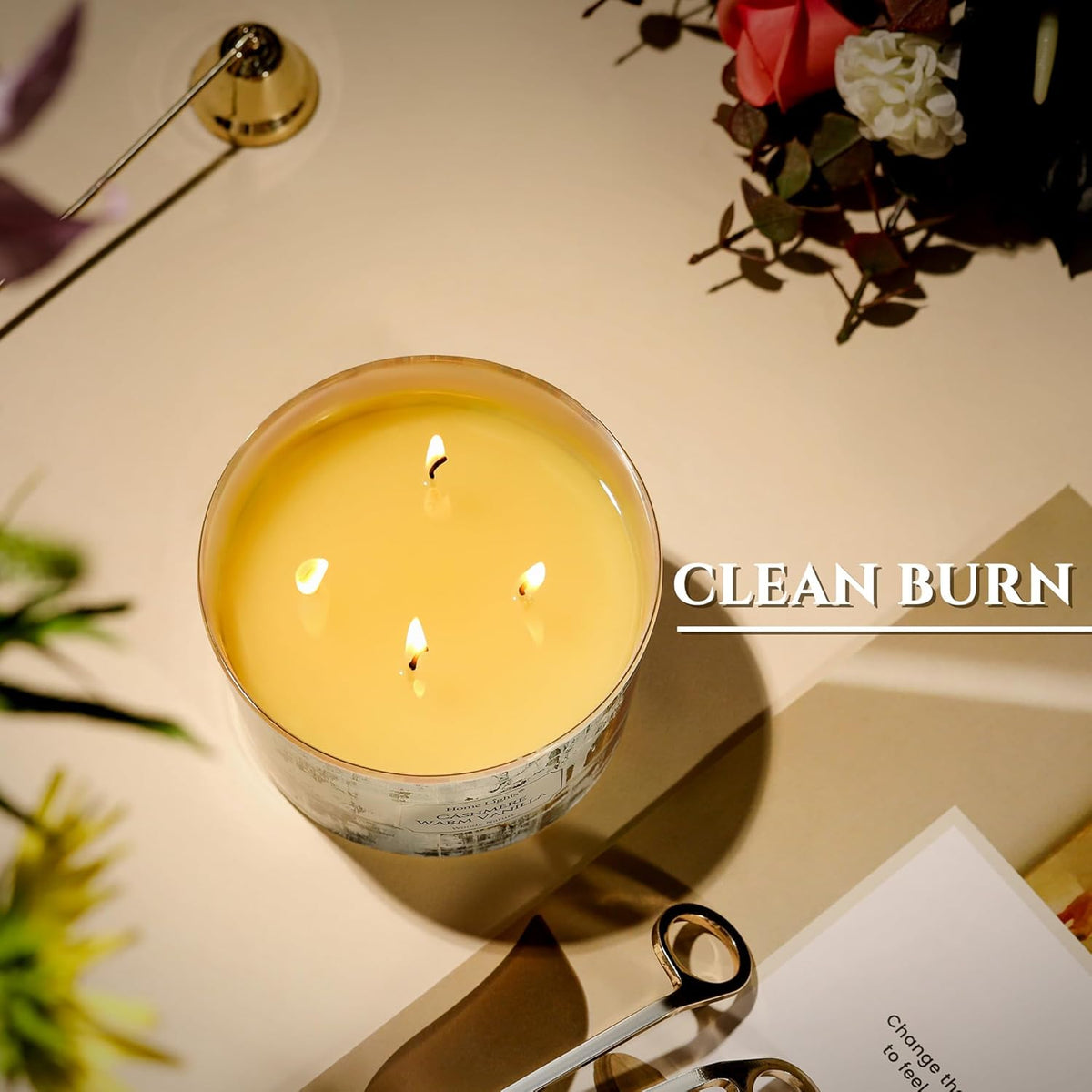 HomeLights Scented Candles for Women & Men, 18oz Candle Jars Aromatherapy 4-Wick Candle, Ideal for