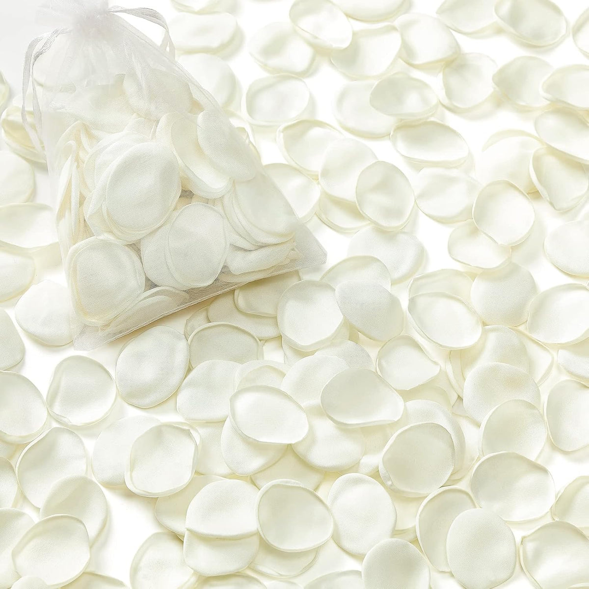 Serwalin 300pcs Silk Rose Petals Flower Petals for Weddings Ivory White Petals Fake Rose Petals