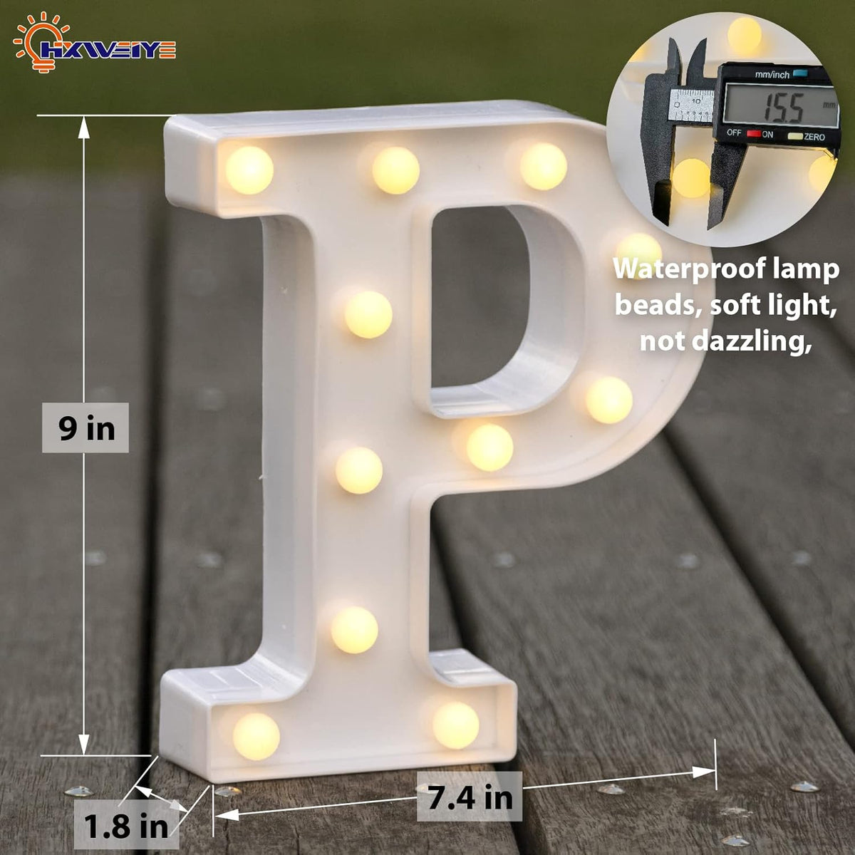 HXWEIYE Light Up Letters P, LED Marquee Letters Sign 26 Alphabet and 10 Number Big Lights for Party