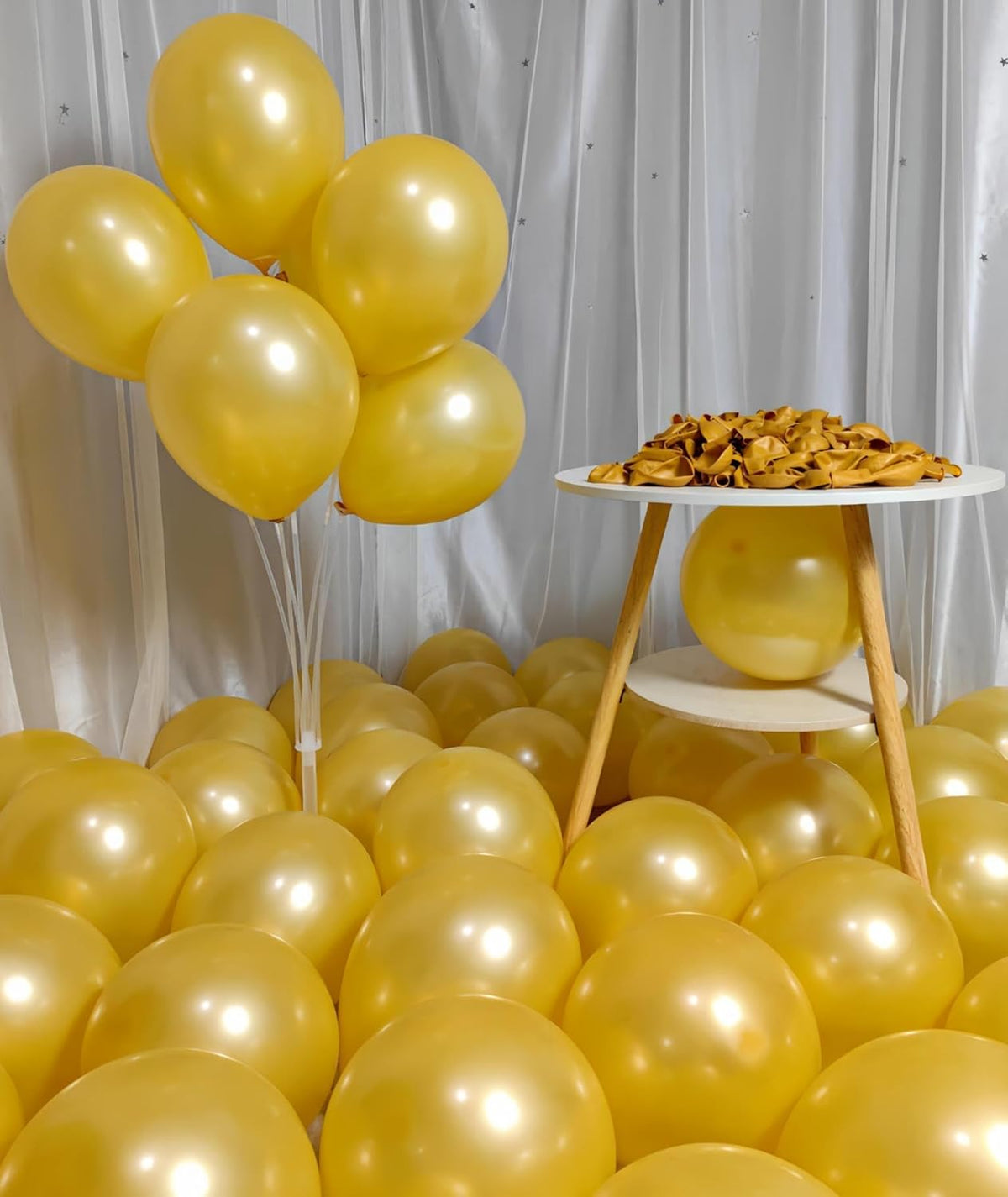 300 Pack Gold Balloons 12 Inch Pearlescent Golden Latex Party Balloon Bulk for Various Party Events