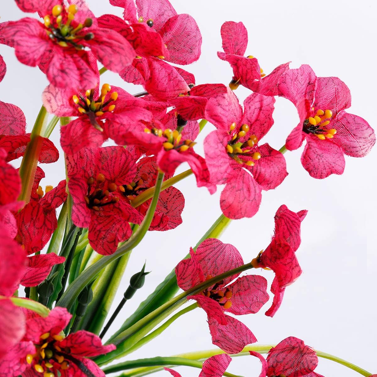 12 Bundles Artificial Flowers Outdoor UV Resistant Fake Flowers No Fade Faux Plastic Plants Garden