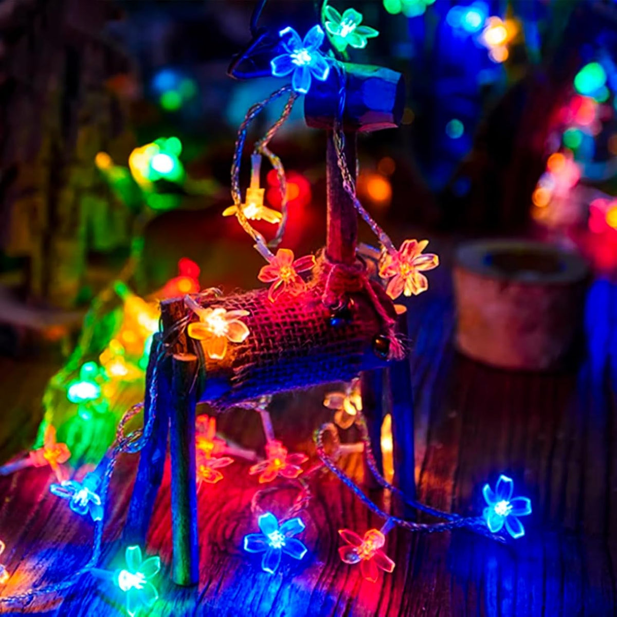 Flower Fairy String Lights, 33ft 100 LED Cherry Blossom Plug in Easter Christmas Tree Hanging Décor