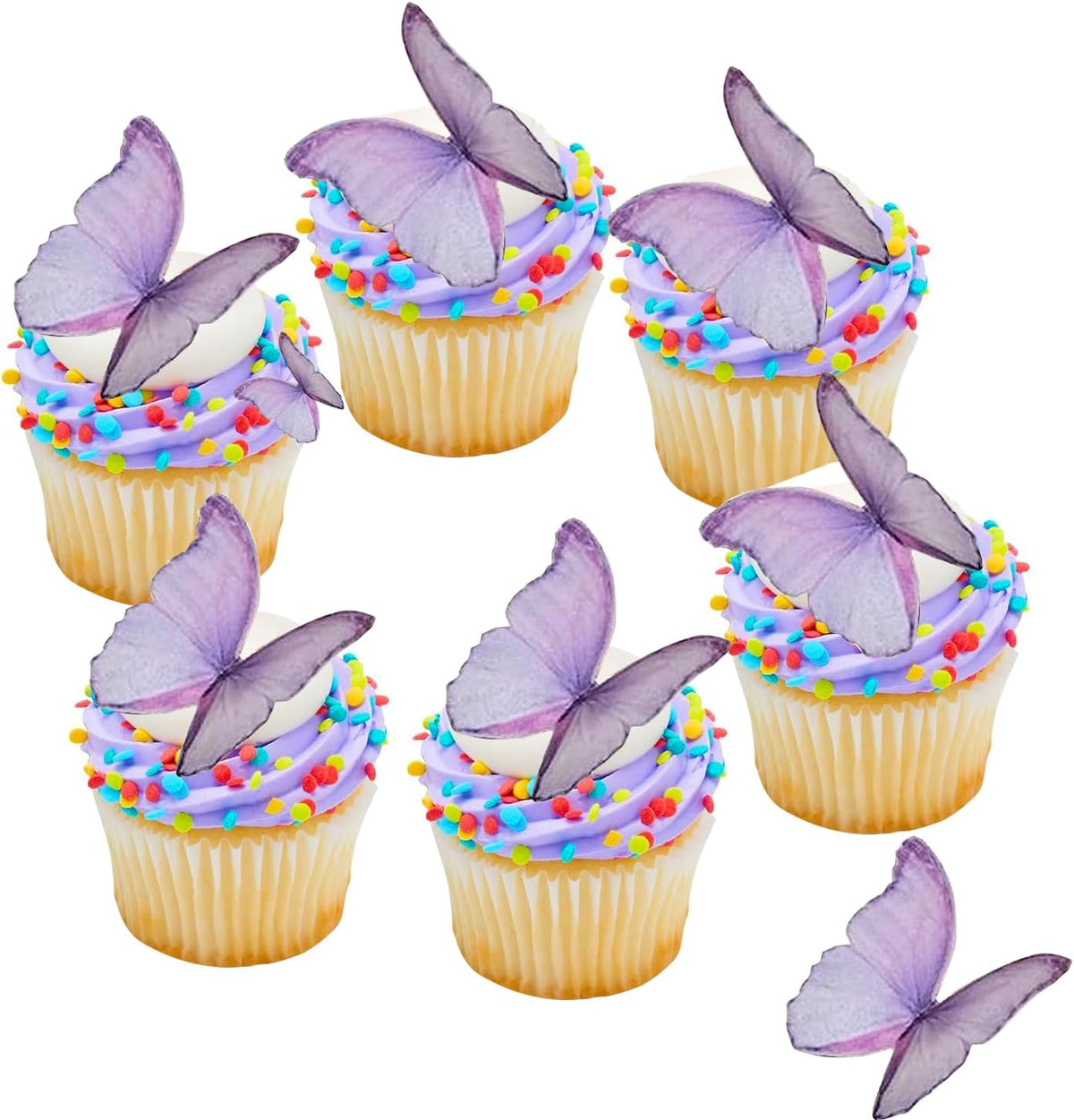 48Pcs Edible Butterflies Cake Topper Edible Butterfly Cupcake Toppers Wafer Paper Butterflies