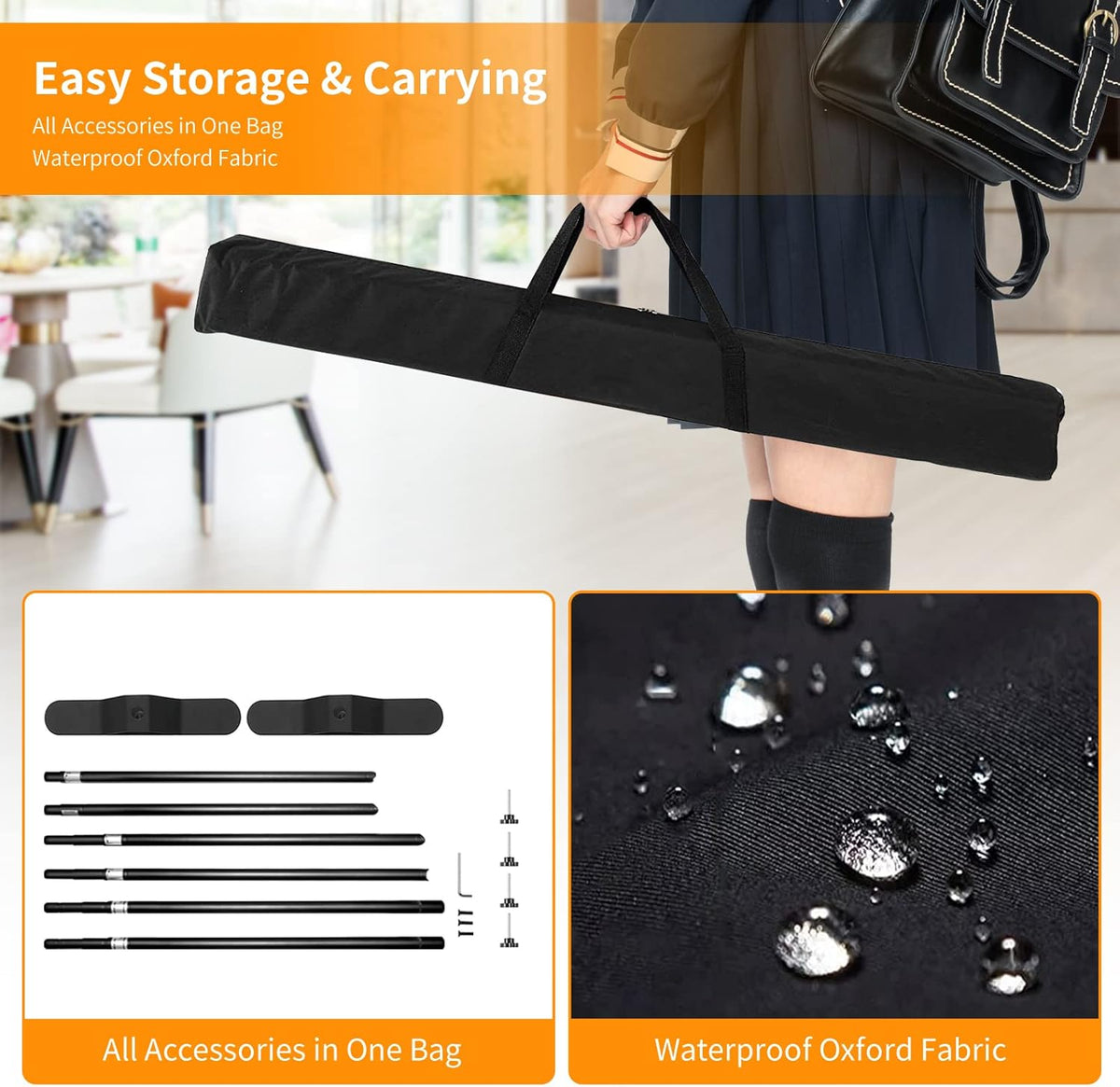 FUDESY 10x8 ft Backdrop Banner, Heavy Duty Adjustable Background Stand Kit with Carrying Bag, Step
