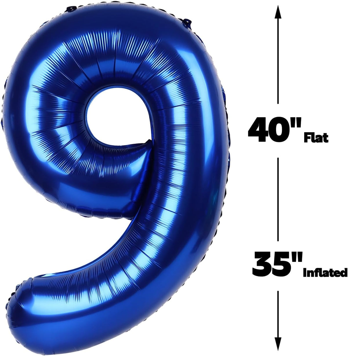Big Night Blue 40 Inch 9 Balloon Number, Jumbo Giant 9th 19 29 39 49 99 Birthday Party Decorations
