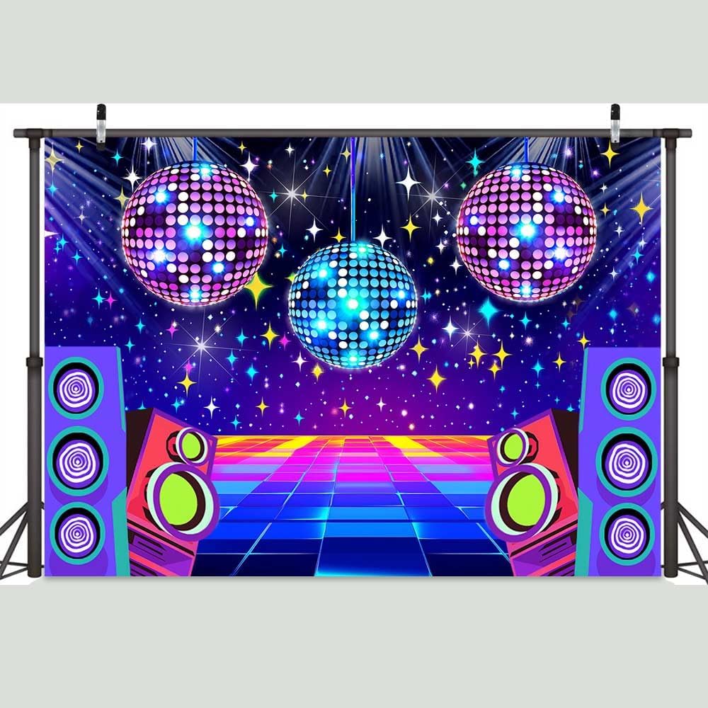 Dance Party Backdrop Retro 80s 90s Theme Stage Dance Ball Music Birthday Party Decoration DJ