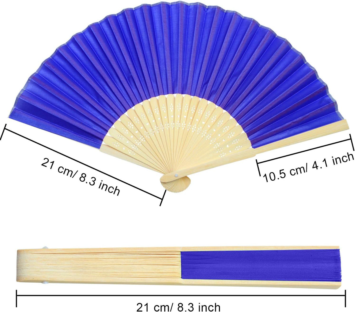 Aneco 18 Pieces 18 Colors Handheld Fans Cloth Hand Fans Bamboo Folding Fans for Wedding Decoration